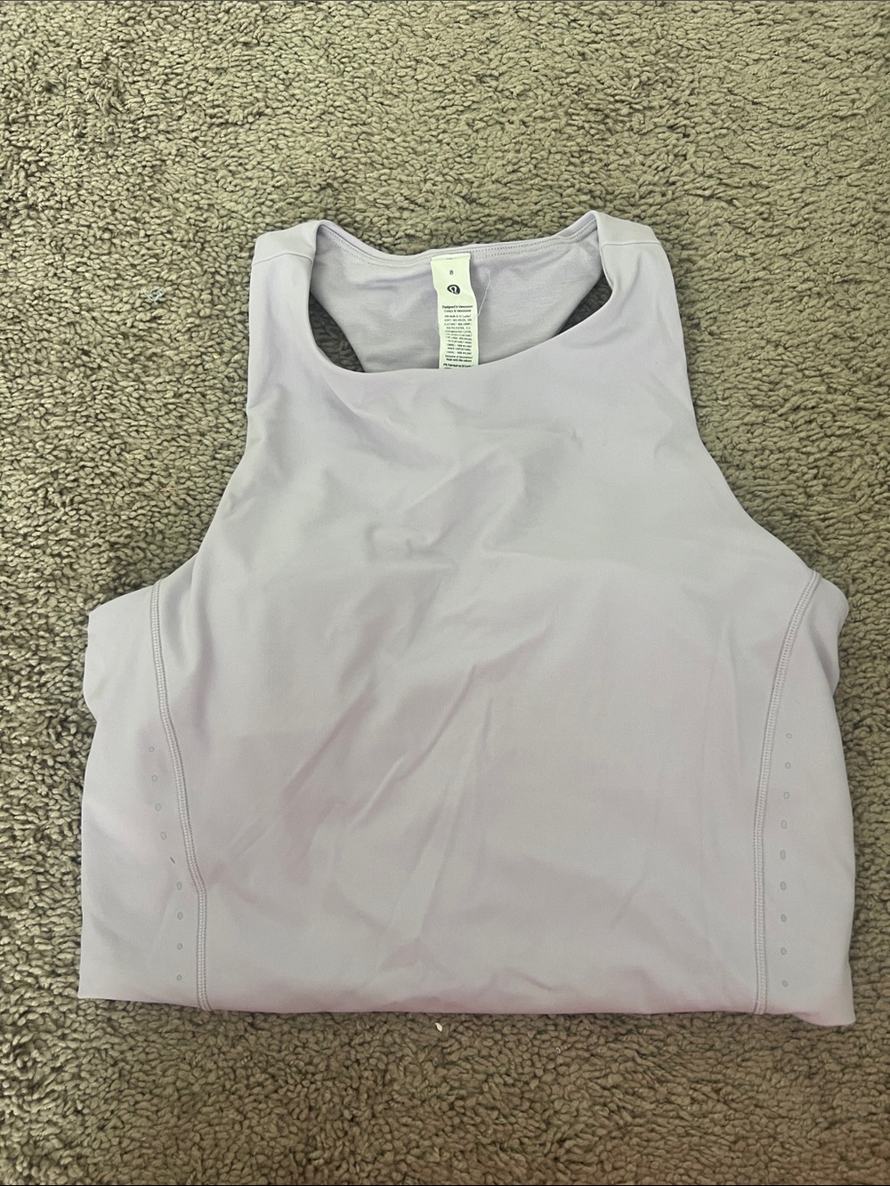 Lululemon Swiftly Lavender Racerback Cropped Bra Tank